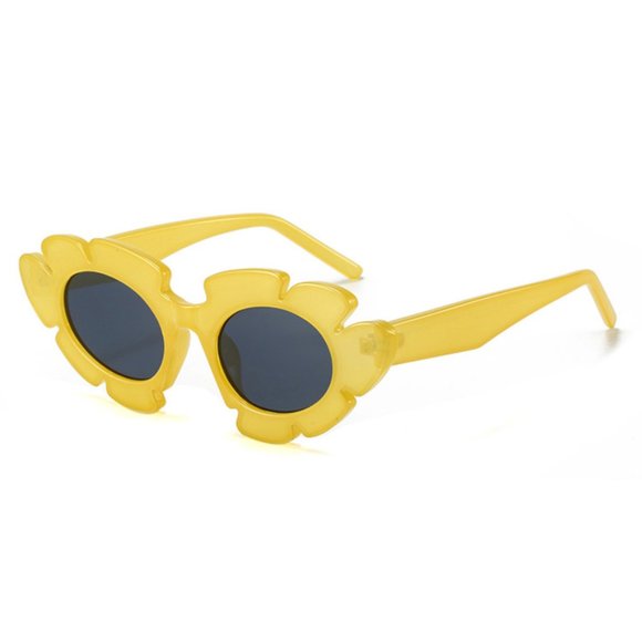 House Of Adornments Accessories - Flower Power sunglasses in semi opaque butterscotch Retro pinup pop art